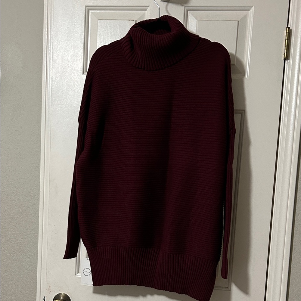 NWT Drrita Batwing Sweater Size XL Burgundy